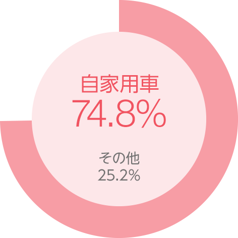 自家用車74.8%